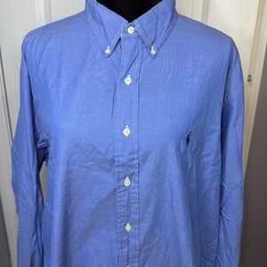 Ralph Lauren Yarmouth Blue L/S Oxford Dress Shirt, 100% Cotton, size XL/17.5